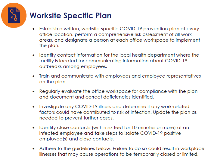 COVID-19 Worksite Specific Plan